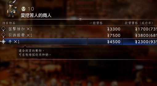 《八方旅人0》牛获取方法